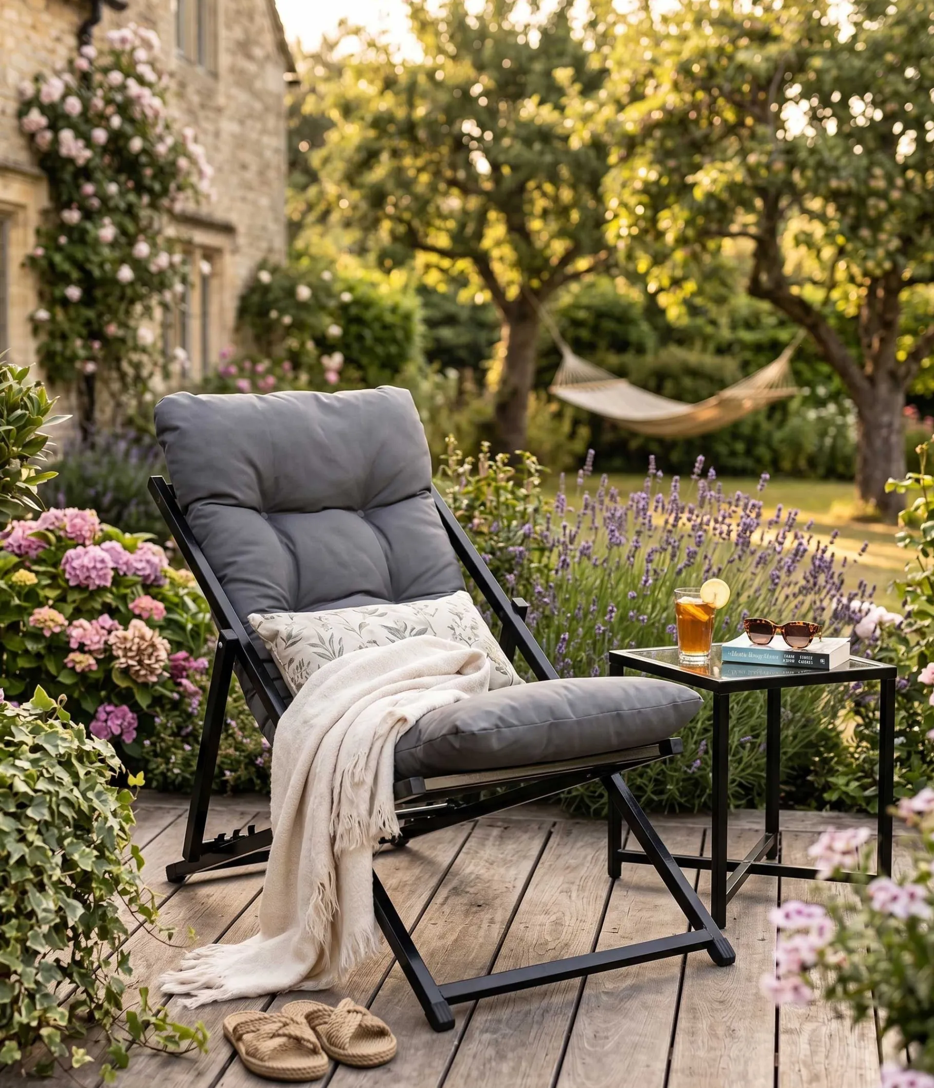 Emob Verstellbarer Gartenstuhl Atelier del Sofa - Metall und Polyester - dunkel