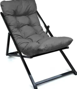 Emob Verstellbarer Gartenstuhl Atelier del Sofa - Metall und Polyester - dunkel
