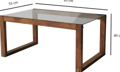 Emob Via Couchtisch | GEHÄRTETES GLAS | Holz