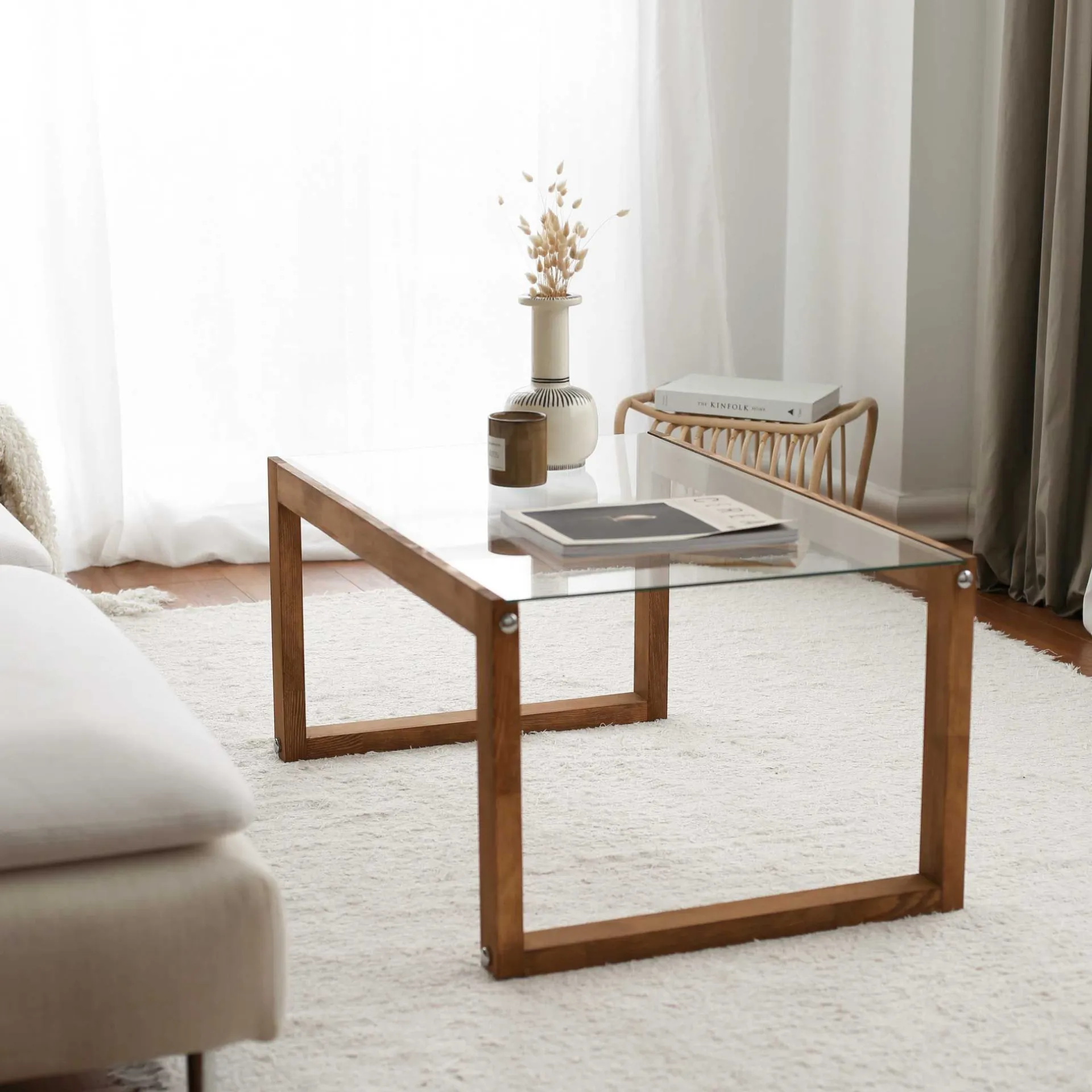 Emob Via Couchtisch | GEHÄRTETES GLAS | Holz