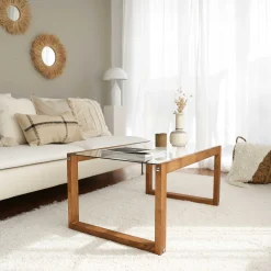 Emob Via Couchtisch | GEHÄRTETES GLAS | Holz