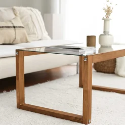 Emob Via Couchtisch | GEHÄRTETES GLAS | Holz