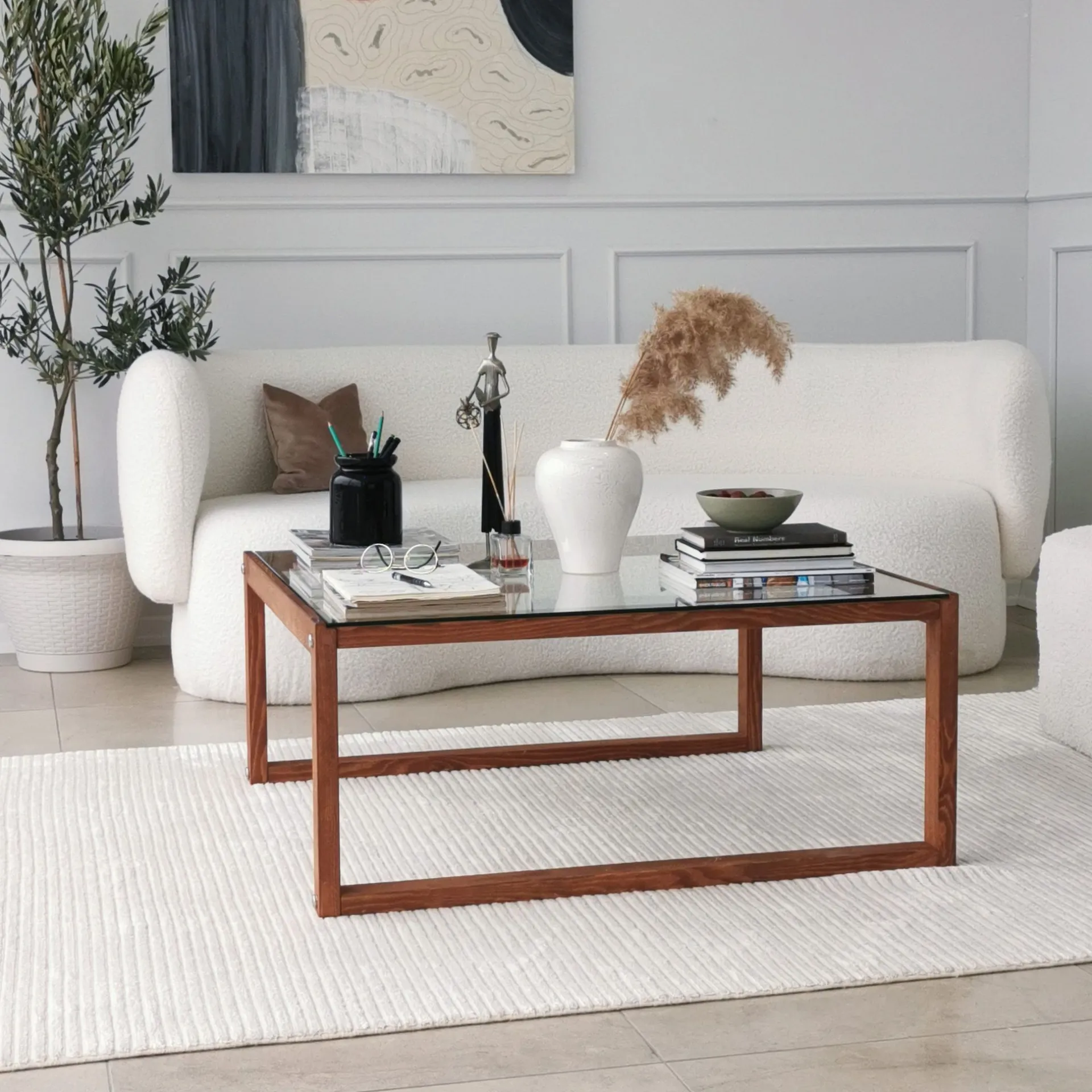 Emob Via Couchtisch | GEHÄRTETES GLAS | Holz