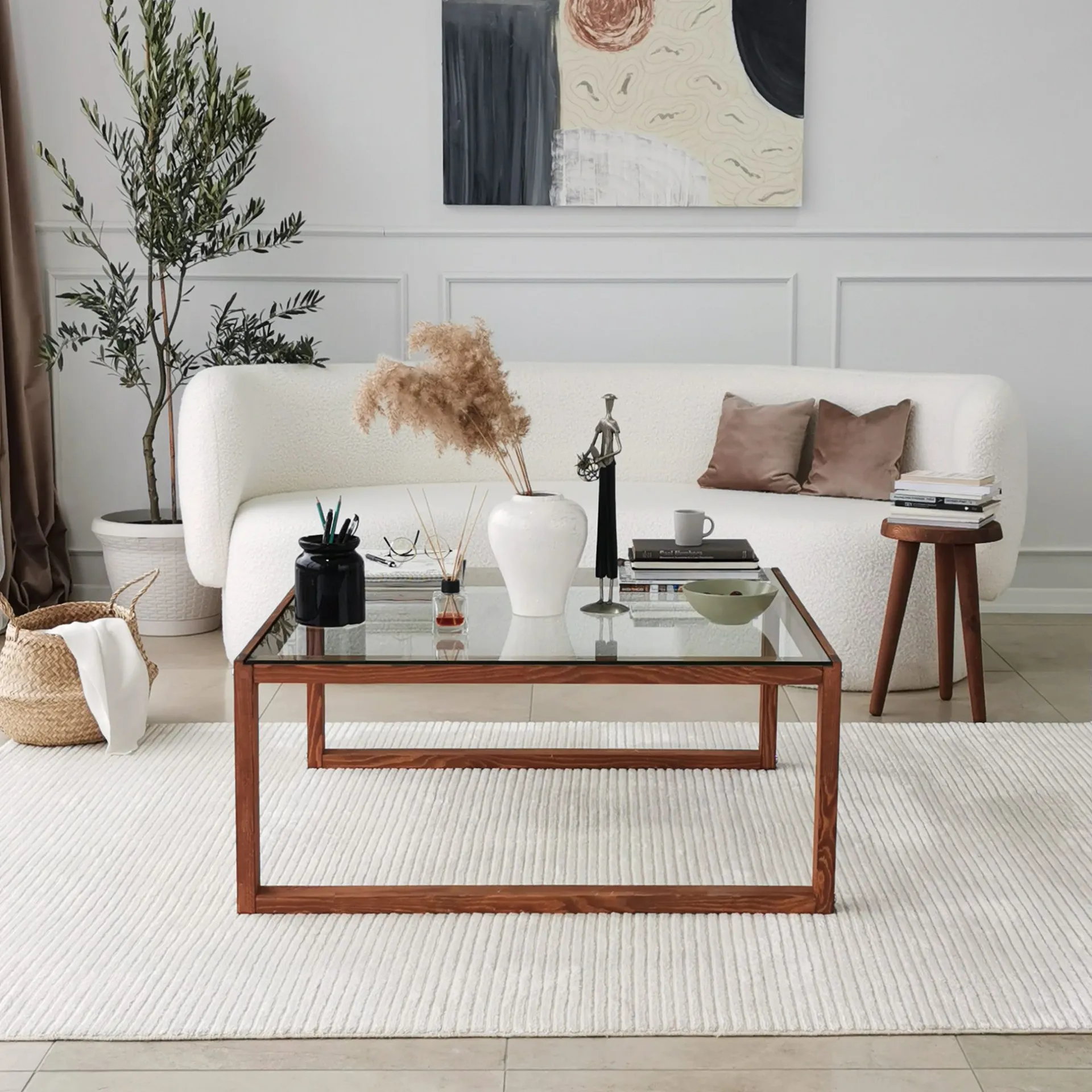 Emob Via Couchtisch | GEHÄRTETES GLAS | Holz