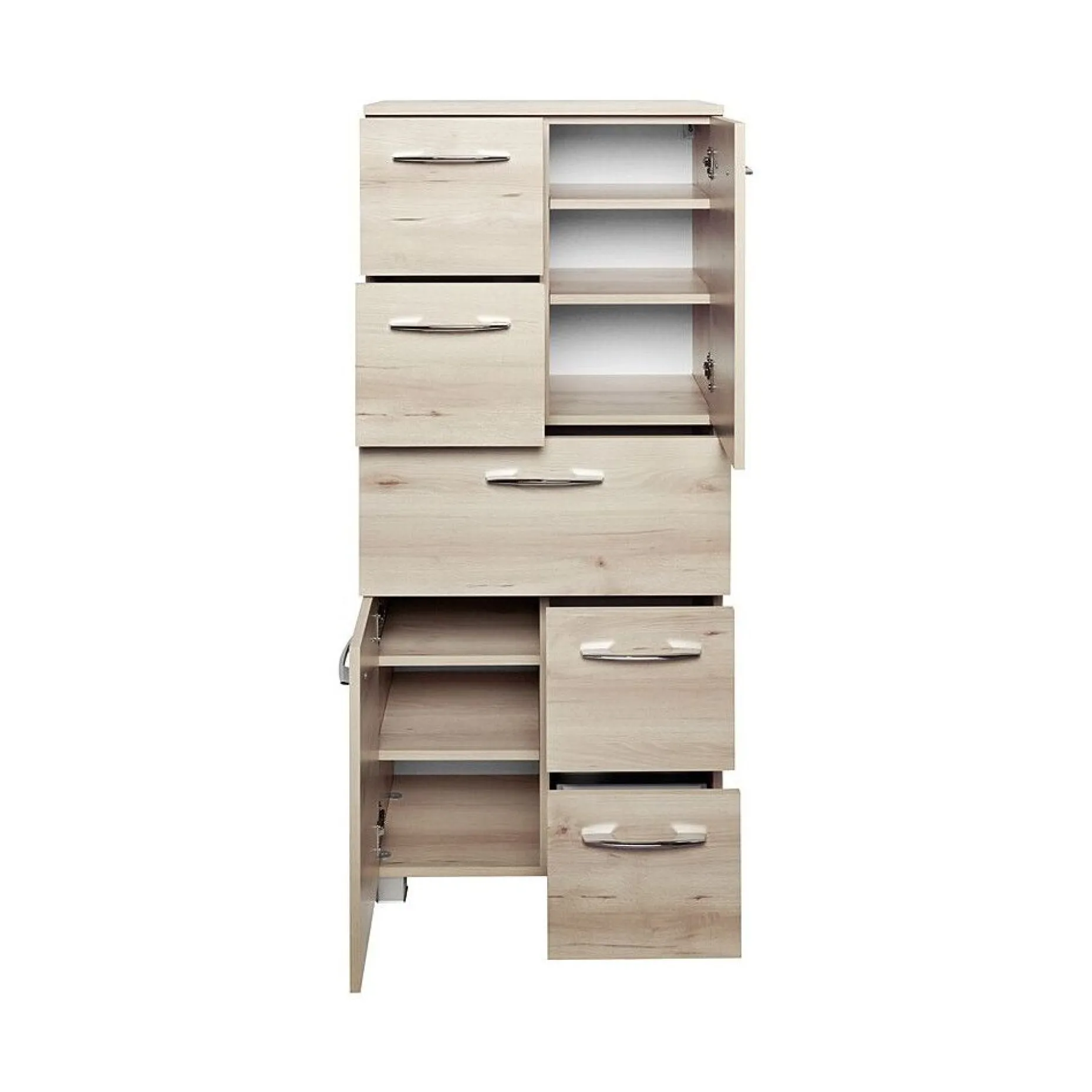 Vielseitiger Aufbewahrungsschrank Portofino | 60 x 35 x 130 cm | Beech Design