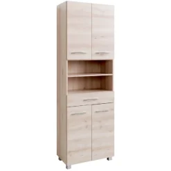 Vielseitiger Stauschrank Portofino | 60 x 35 x 180 cm | Beech Oak Design