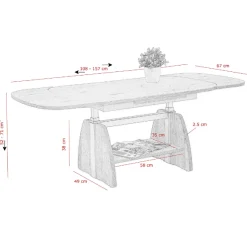 Hela Vienna Couchtisch 108/157x67x52/71 cm Buche