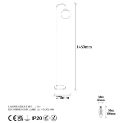 Emob Viran Stehlampe | METALLGEHÄUSE | Vintage