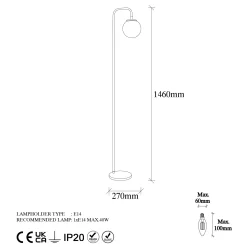 Emob Viran Stehleuchte | METALLGEHÄUSE | , Creme