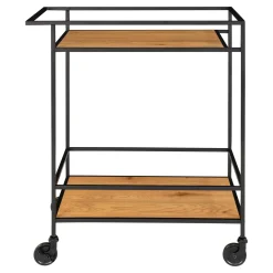 House Nordic Vita Barwagen - Eiche Natur mit schwarzem Rahmen