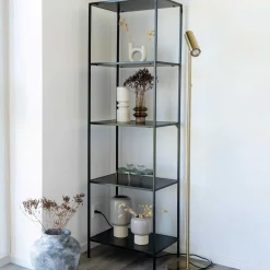 Vita Black Regal - 5 Böden, 51x36x170 cm