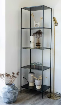 Vita Black Regal - 5 Böden, 51x36x170 cm
