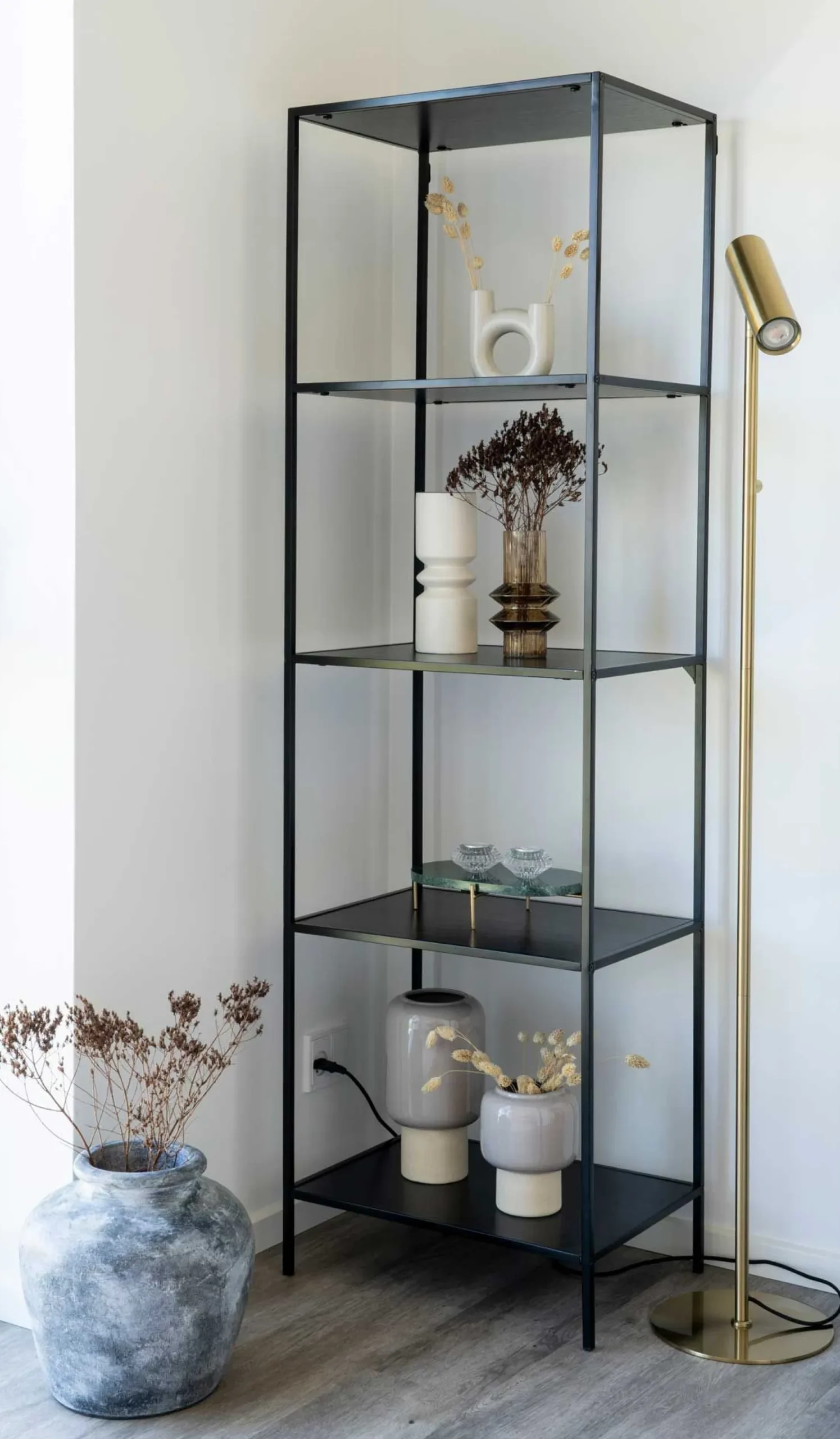 Vita Black Regal - 5 Böden, 51x36x170 cm