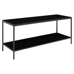 Vita Black TV Stand: 2 Ablagen, Stahlrahmen