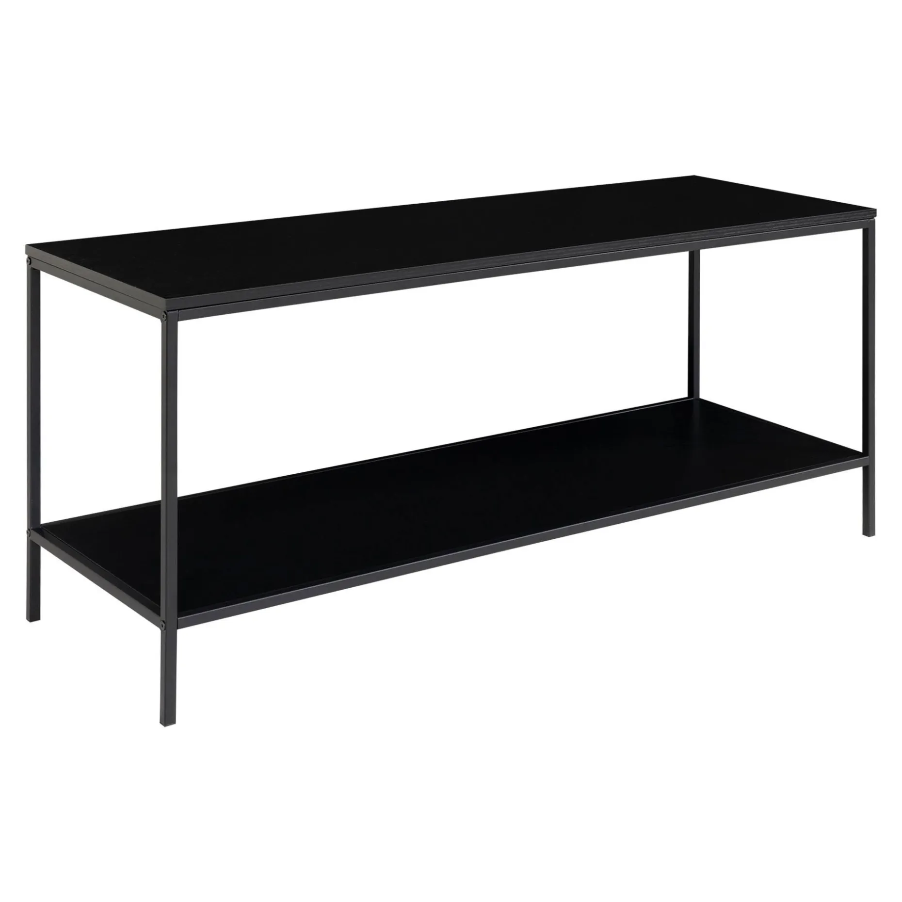 Vita Black TV Stand: 2 Ablagen, Stahlrahmen