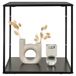 Vita Black Wallshelf: Stylish 36x36x36 cm Stahl und Brett