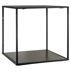 Vita Black Wallshelf: Stylish 36x36x36 cm Stahl und Brett