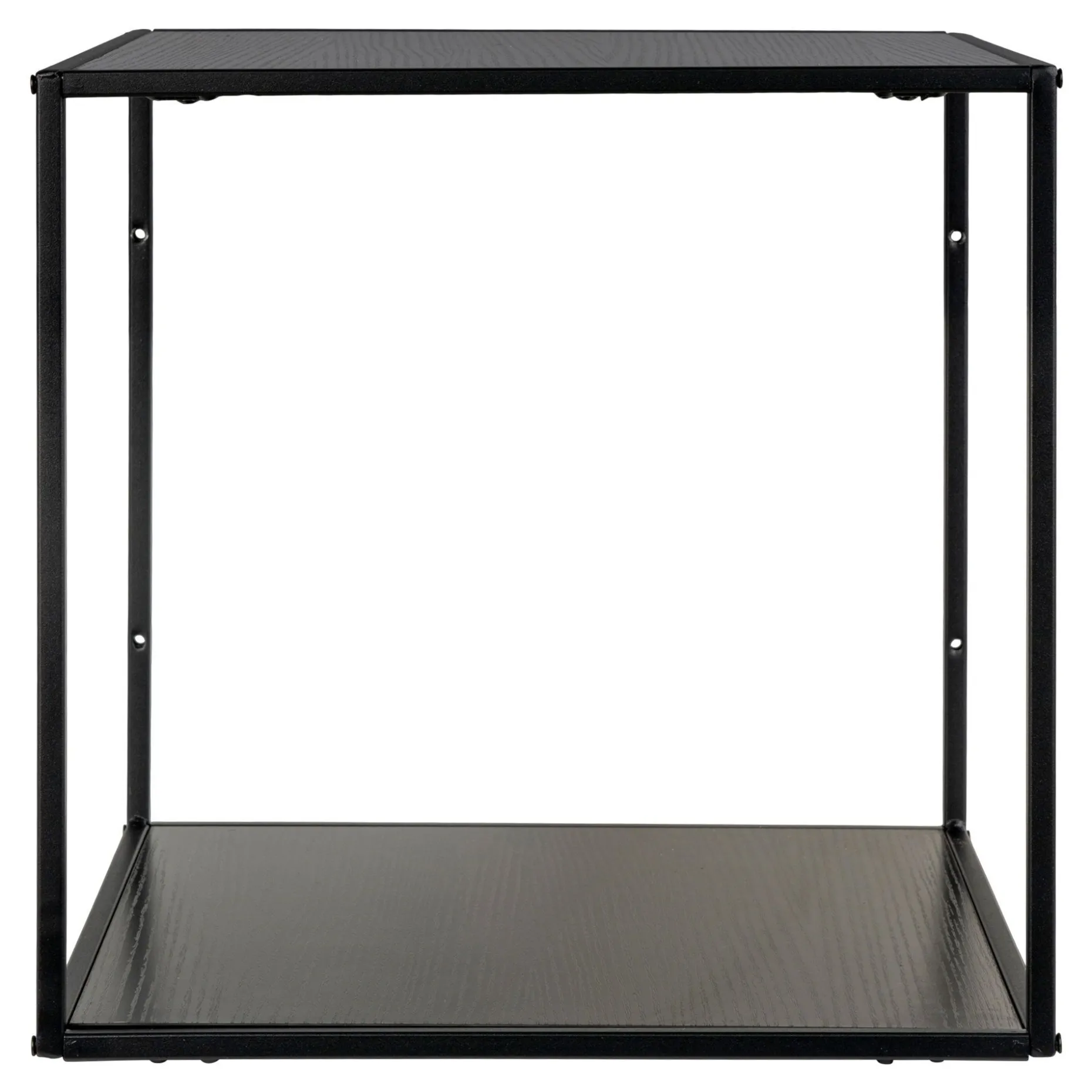 Vita Black Wallshelf: Stylish 36x36x36 cm Stahl und Brett