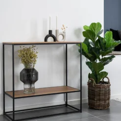 House Nordic Vita Natural Konsolentisch, Eichenoptik, 2 Ablagen