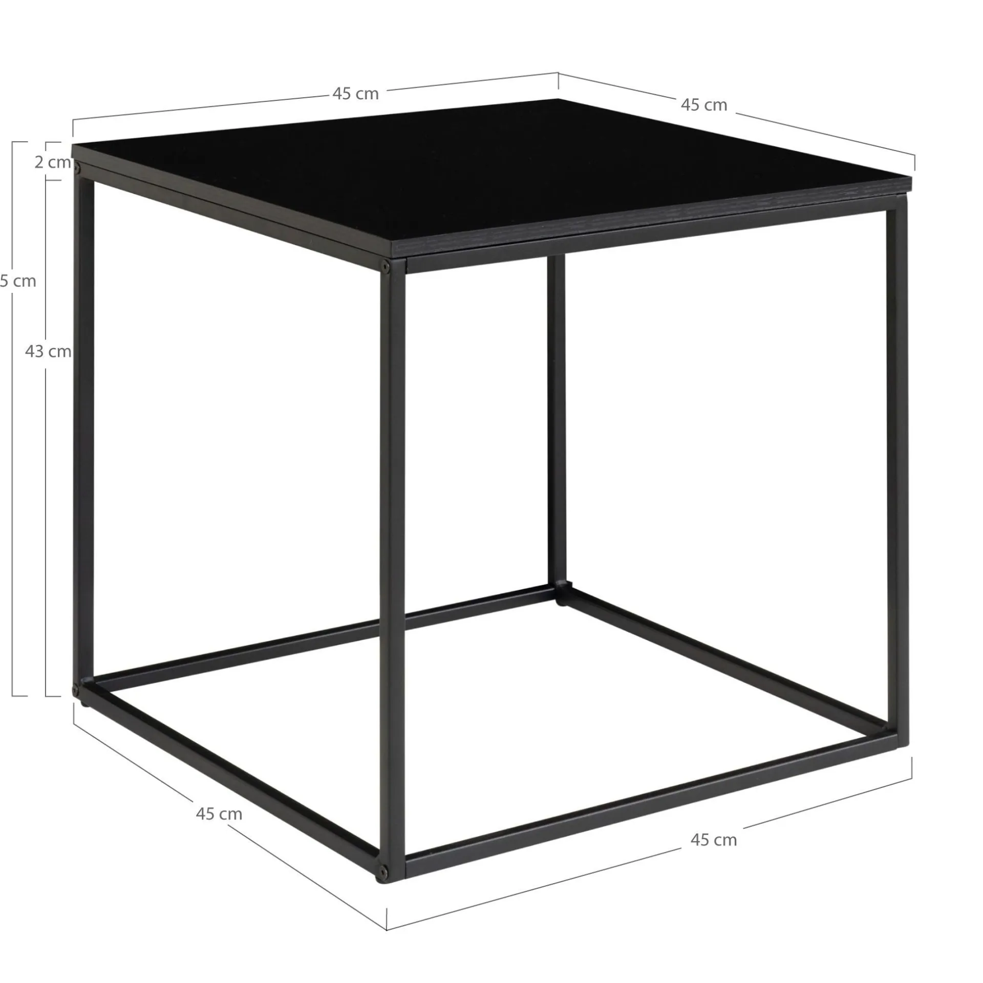 House Nordic Vita er Beistelltisch - 45x45 cm Stahl und Melamin