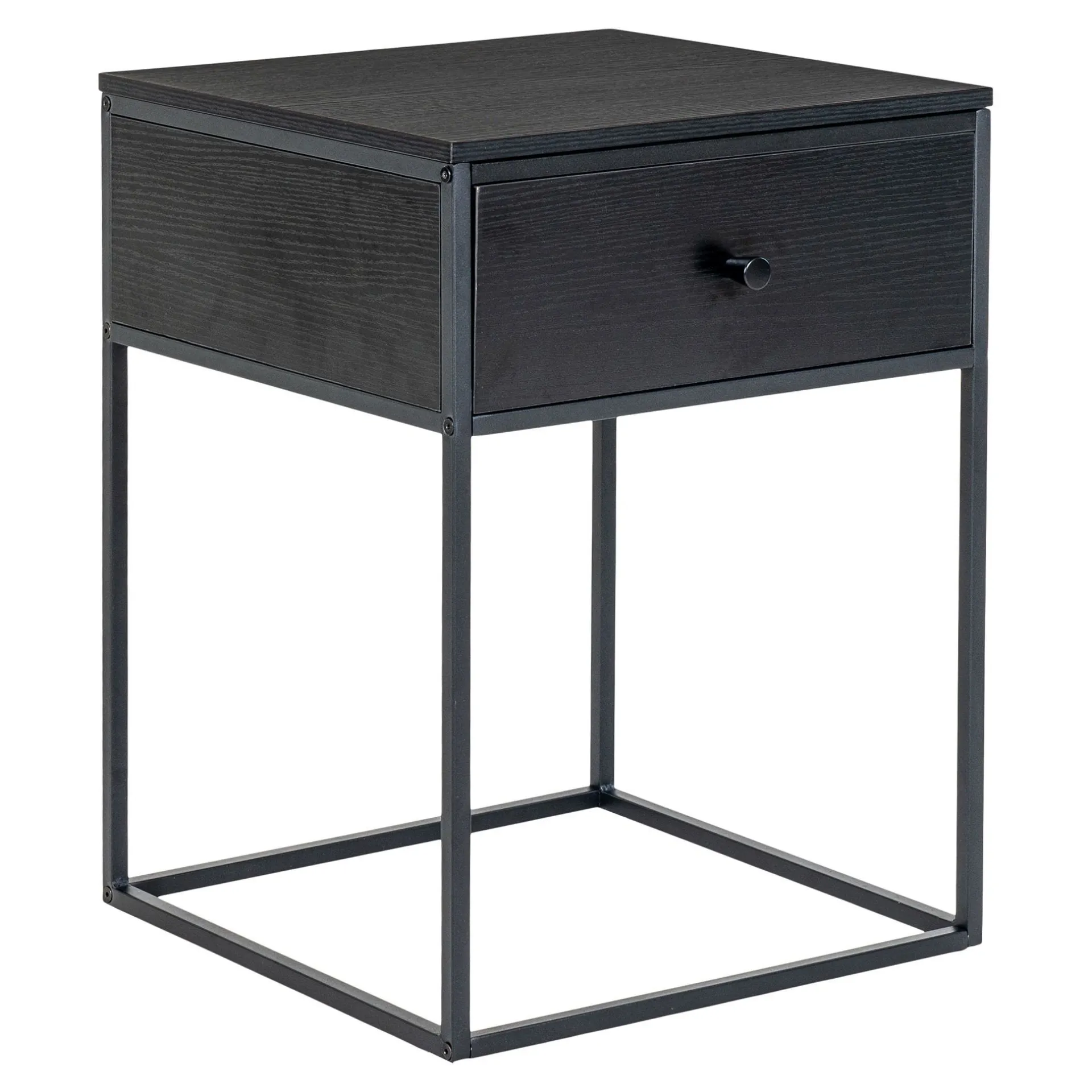 House Nordic Vita er Beistelltisch mit Schublade | Stahl, MDF 40x40x55cm