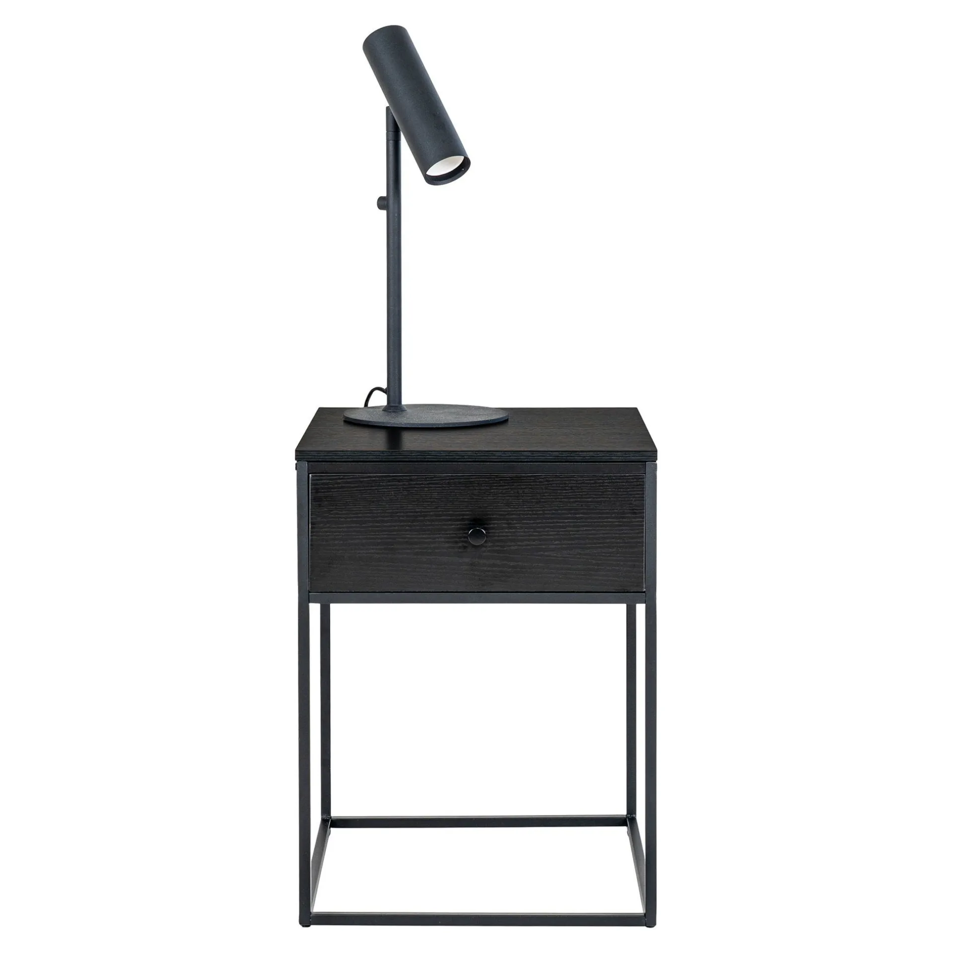 House Nordic Vita er Beistelltisch mit Schublade | Stahl, MDF 40x40x55cm