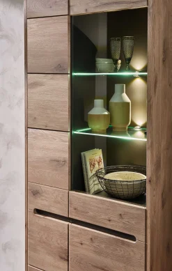 Vitrine Bellini 80cm 2 Türen - Eiche/anthrazit