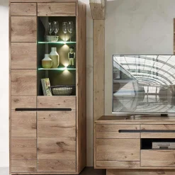 Vitrine Bellini 80cm 2 Türen - Eiche/anthrazit