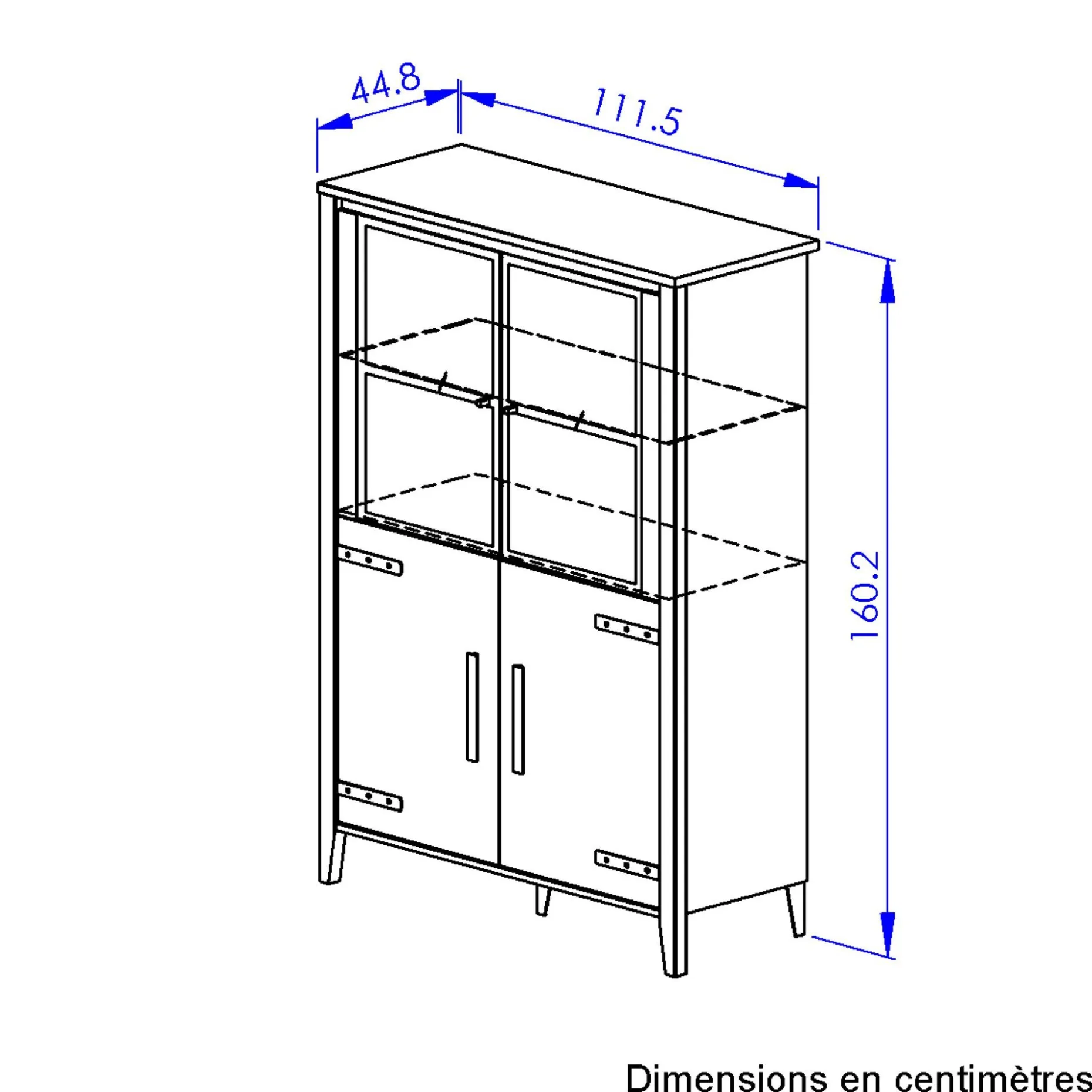 Vitrine Cork | 112 x 45 x 160 cm | Gold Oak Design