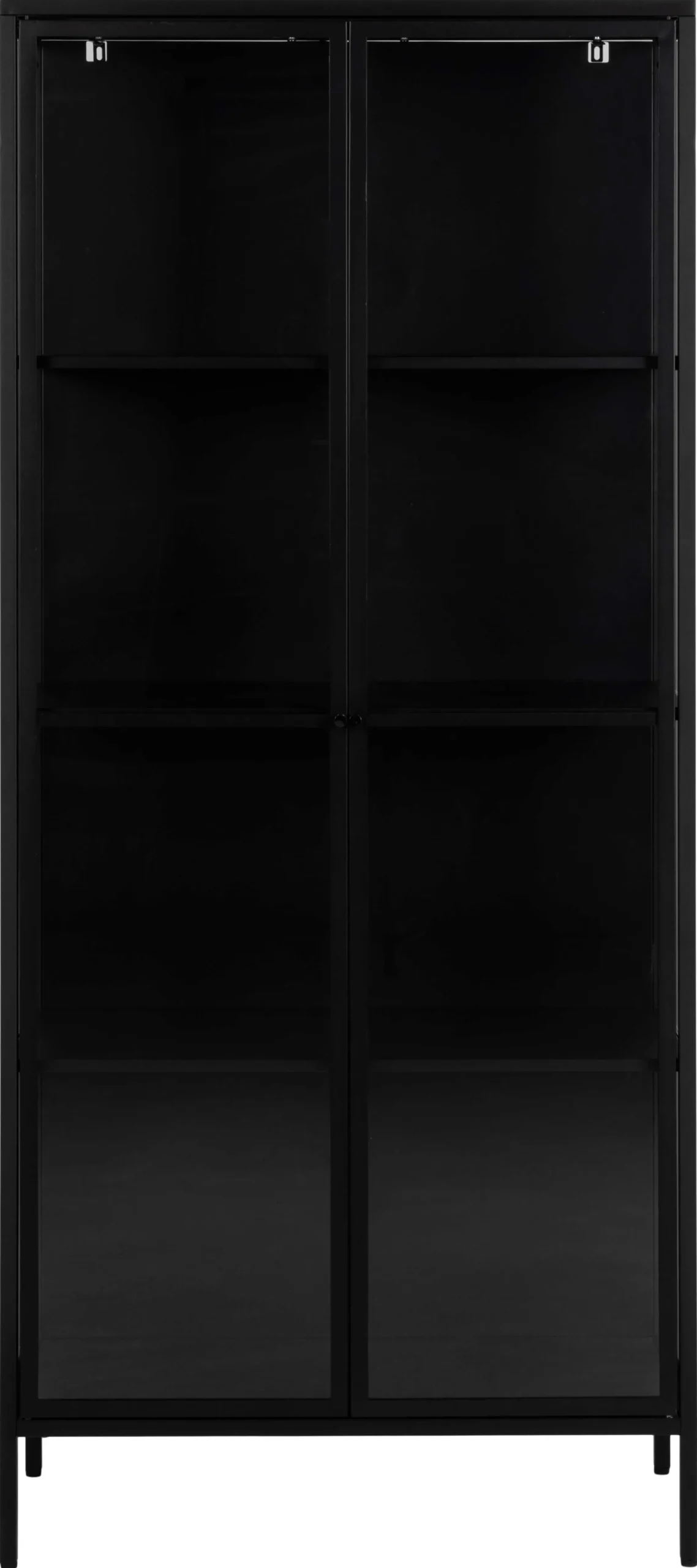 Vitrine Nebas 80cm, 2 Türen und 3 Einlegeböden - schwarz