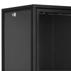 Vitrine Nebas 80cm, 2 Türen und 3 Einlegeböden - schwarz