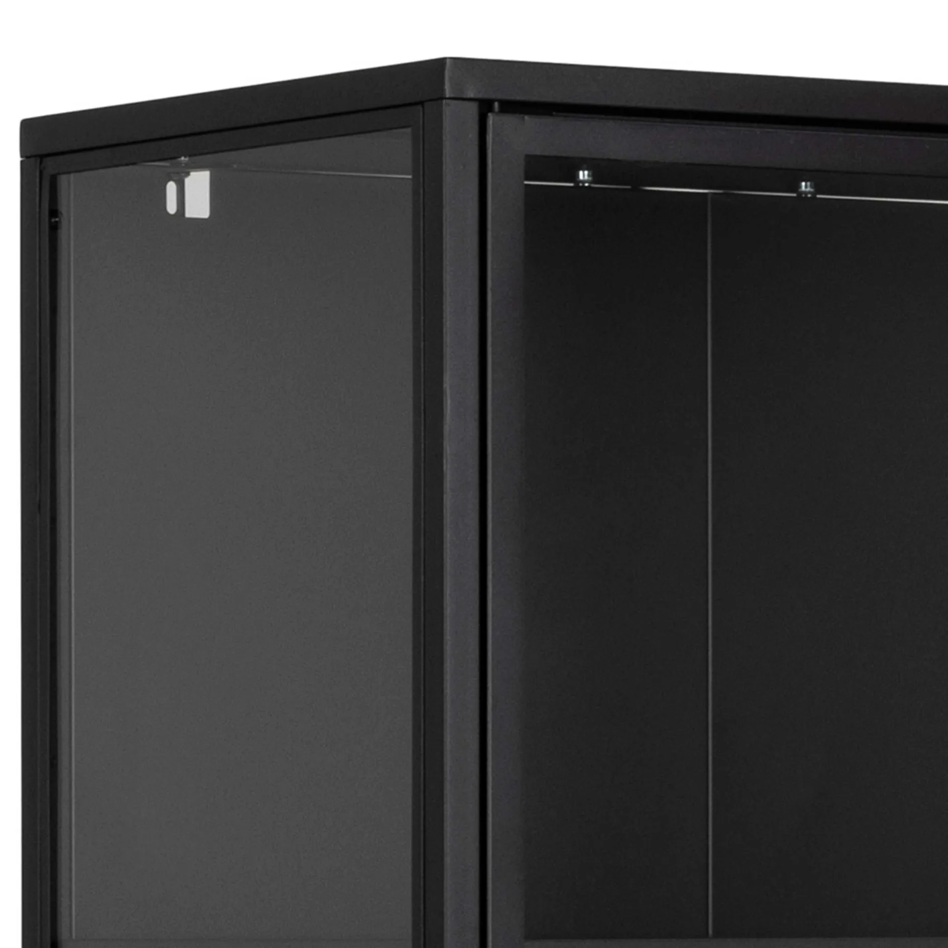 Vitrine Nebas 80cm, 2 Türen und 3 Einlegeböden - schwarz