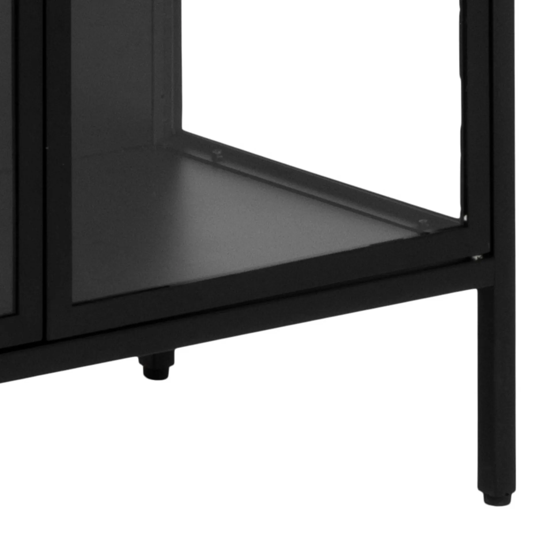 Vitrine Nebas 80cm, 2 Türen und 3 Einlegeböden - schwarz