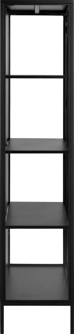Vitrine Nebas 80cm, 2 Türen und 3 Einlegeböden - schwarz