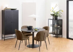 Vitrine Nebas 80cm, 2 Türen und 1 Fachboden - schwarz
