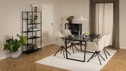 Vitrine Nebas 80cm, 2 Türen und 1 Fachboden - schwarz