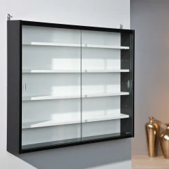 Vitrinenschrank Collecty - schwarz/weiß