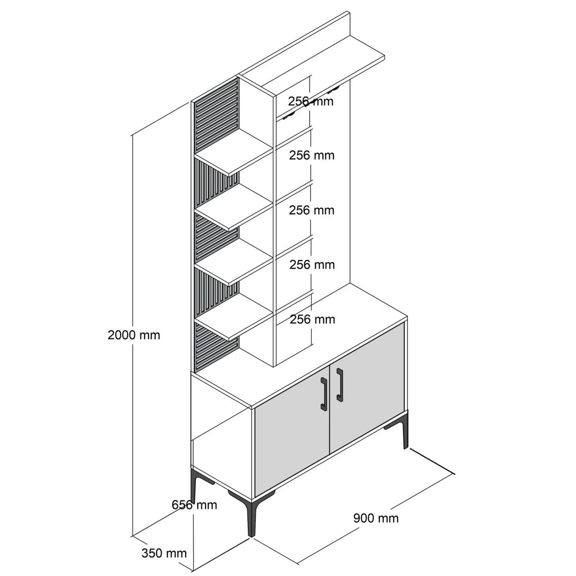 Viyana D Garderobenständer | 100 % MELAMIN | Walnuss, Weiß