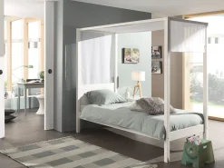 Voile für Himmelbett Charlotte 90cm Baumwolle - weiß