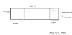 Voile für Himmelbett Charlotte 90cm Baumwolle - weiß