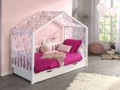 Voile mit Schmetterlingsmuster - rosa