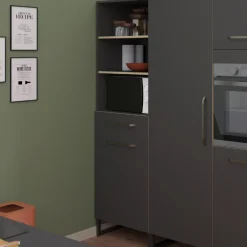 Wade Säulenschrank mit einer Tür und einer Schublade - anthrazit