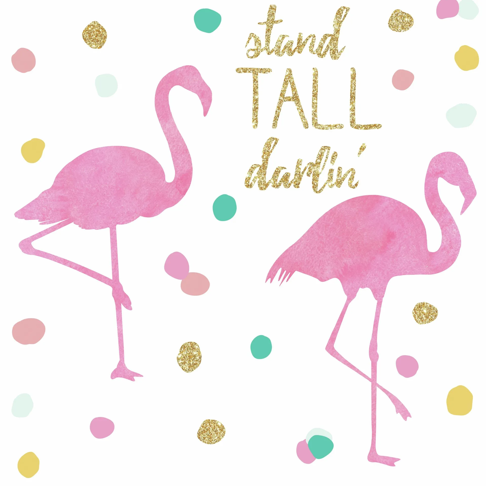RoomMates Wandaufkleber Flamingo Stand hoch