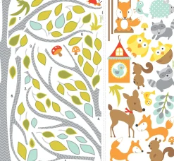 RoomMates Wandaufkleber Happy Woodland Fuchs und Freunde Baum