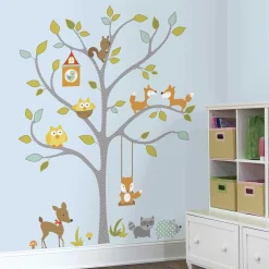 RoomMates Wandaufkleber Happy Woodland Fuchs und Freunde Baum