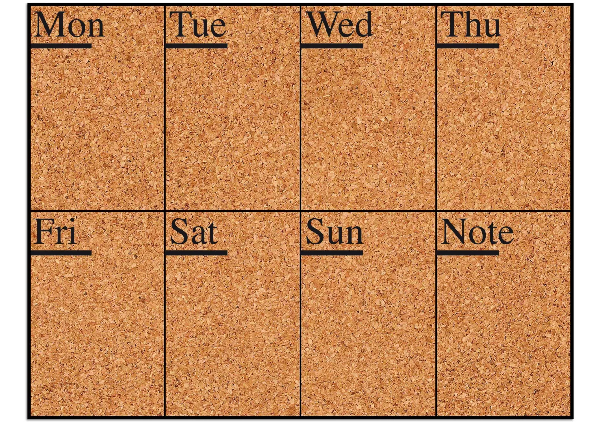 Crearreda Wandaufkleber Message Board Wochentage