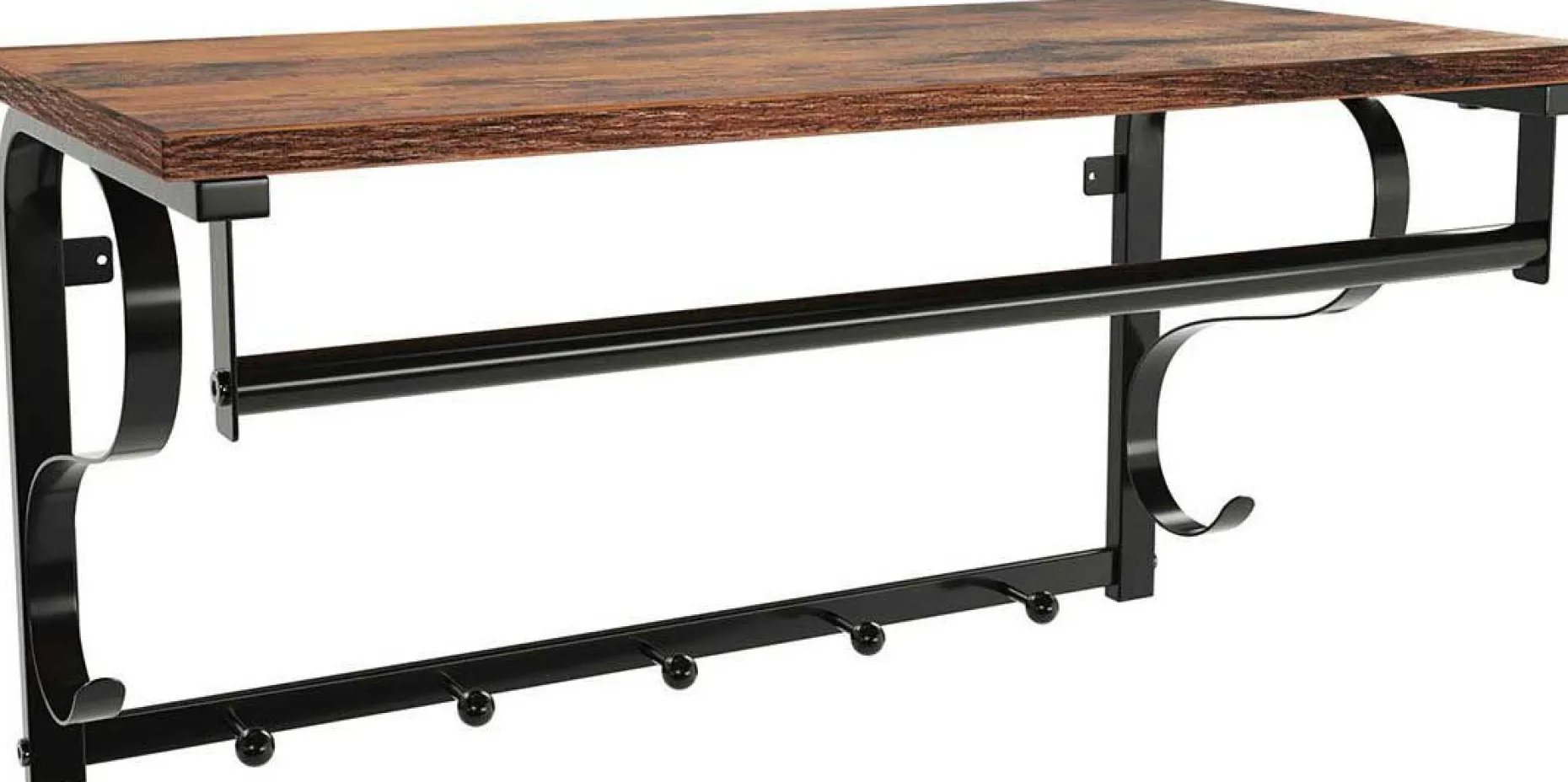 Wandgarderobe Aline - braun/schwarz