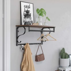 Wandgarderobe Aline - braun/schwarz