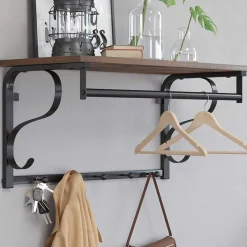 Wandgarderobe Aline - braun/schwarz