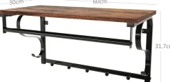 Wandgarderobe Aline - braun/schwarz